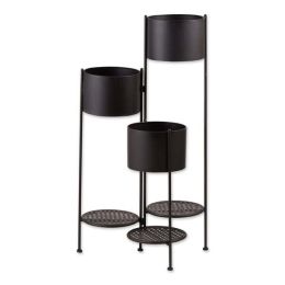 Summerfield Terrace Three-Tier Matte Black Metal Plant Stand