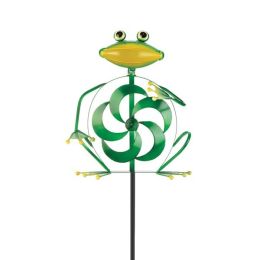 Summerfield Terrace Frog Wind Spinner Yard Stake