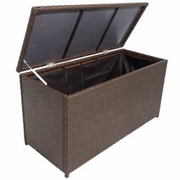 Garden Storage Box Brown 47.2"x19.7"x23.6" Poly Rattan