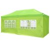 10X20ft EZ Pop Up Canopy Folding Gazebo/Bright Green