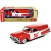 1959 Chevrolet Sedan Delivery Car Red and White "Miller High Life: The Champagne of Beers" 1/24 Diecast Model Car by Auto World