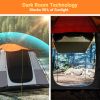 Outdoor 4/6 Person Dark Room Instant Tent;  Easy Setup Family Tent;  Tent for Camping Waterproof with Door Mat and Door Awning;  Orange;  Large