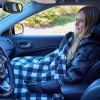 Electric Car Blanket- Heated 12 Volt Fleece Travel Throw for Car and RV-Great for Cold Weather;  Tailgating;  and Emergency Kits by Stalwart-BLACK/WHI