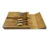 In-Drawer Bamboo Knife Block Holds 12 Knives and 1 Sharpening Steel (Not Included)