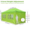 10X20ft EZ Pop Up Canopy Folding Gazebo/Bright Green