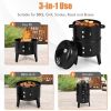 3-in-1 Charcoal BBQ Grill Cambo with Built-in Thermometer