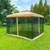 10x10Ft Outdoor Patio Gazebo Canopy Tent With Ventilated Double Roof And Mosquito Net(Detachable Mesh Screen On All Sides),Suitable for Lawn, Garden,