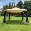 10x10Ft Outdoor Patio Gazebo Canopy Tent With Ventilated Double Roof And Mosquito Net(Detachable Mesh Screen On All Sides),Suitable for Lawn, Garden,