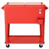 Outdoor Patio Party Rolling Steel Construction 80 Quart Bar Cooler