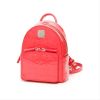 NEW MCM Fuchsia Pink Diamond Textured Patent Leather Stark Backpack Rucksack Bag