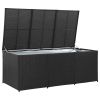 Garden Storage Box Poly Rattan 70.8"x35.4"x29.5" Black