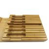 In-Drawer Bamboo Knife Block Holds 12 Knives and 1 Sharpening Steel (Not Included)