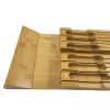 In-Drawer Bamboo Knife Block Holds 12 Knives and 1 Sharpening Steel (Not Included)