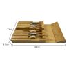 In-Drawer Bamboo Knife Block Holds 12 Knives and 1 Sharpening Steel (Not Included)