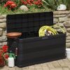 Garden Storage Box Black 46.1"x17.7"x22"