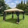 10x10Ft Outdoor Patio Gazebo Canopy Tent With Ventilated Double Roof And Mosquito Net(Detachable Mesh Screen On All Sides),Suitable for Lawn, Garden,