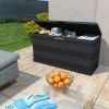 Garden Storage Box Black 46.1"x17.7"x22"