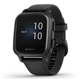 Garmin 010-02426-00 Venu Sq Music Edition (Slate Aluminum Bezel with Black Case and Silicone Band)