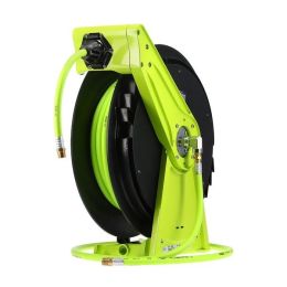 Flexzilla Retractable Air Hose Reel Open Face Single Axle Arm 3/8" x 50'