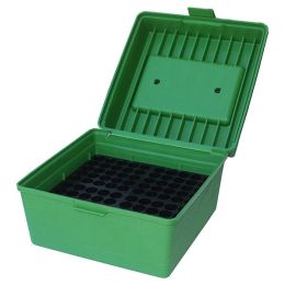 MTM Deluxe Ammo Box 100 Round Handle 22-250 to 458 Win Green