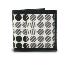 Men's Bifold Screen Print Canvas Dot Pattern Wallet