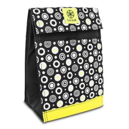 Gaiam Insulated Lunch Bag Tote Leak-Resistant Yellow Circles