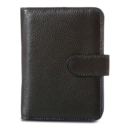 Travelon Leather Safe ID Color Block Bi-Fold Tab Wallet, Black