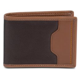 Travelon SafeID Hack-Proof Accent Deluxe Billfold Wallet w/ RFID Blocking, Brown