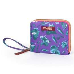 Po Campo Bill Fold Women's Wallet, Purple Petals