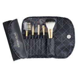 Jacki Design Vintage Allure 5 PC Make Up Brush Set And Bag, Black