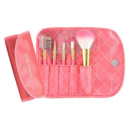 Jacki Design Vintage Allure 5 PC Make Up Brush Set And Bag, Coral