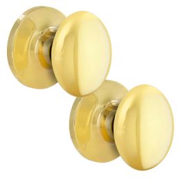 Atlas Royal Collection Egg Style Hall & Closet Passage Door Knob, Polished Brass