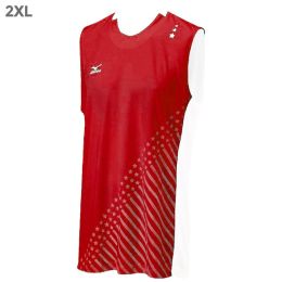 Mizuno DryLite Men's National VI Sleeveless Jersey, Red & White - 2XL