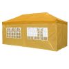 10X20ft EZ Pop Up Canopy Folding Gazebo/Yellow