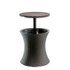 Patio Furniture Rattan Style Patio Beverage Cooler Bar Table