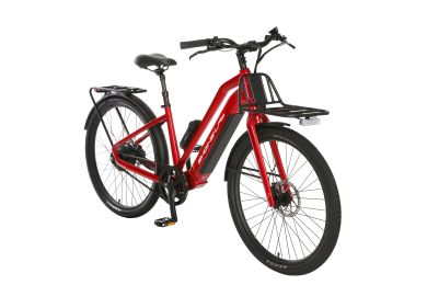 Ebike (Color: STEP-THRU RAGE RED, size: M)