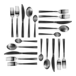 Elegant Western Utensils 20 Piece Flatware Utensil Set 4 In (type: knife and fork, Color: Matte Black)