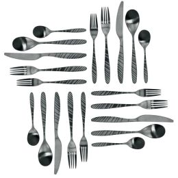 Elegant Western Utensils 20 Piece Flatware Utensil Set 4 In (type: knife and fork, Color: Black)