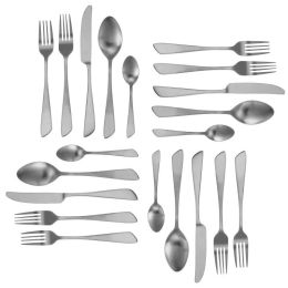 Elegant Western Utensils 20 Piece Flatware Utensil Set 4 In (type: knife and fork, Color: Matte Silver)