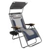 Outdoor Premium Zero Gravity Reclining Lounge Chair with Sun Shade;  Padded Seat;  Cool Mesh Back;  Pillow;  Cup Holder & Side Table for Sports Yard P