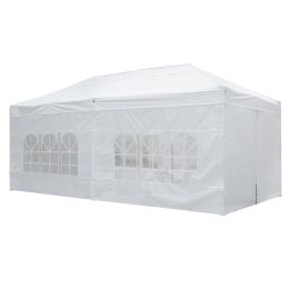 10X20ft EZ Pop Up Canopy Folding Gazebo/White (Warehouse: US)