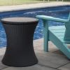 Patio Furniture Rattan Style Patio Beverage Cooler Bar Table