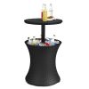 Patio Furniture Rattan Style Patio Beverage Cooler Bar Table