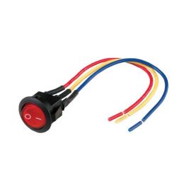 Nippon mini rocker switch with 6" lead wire red color LED (Color: Red)